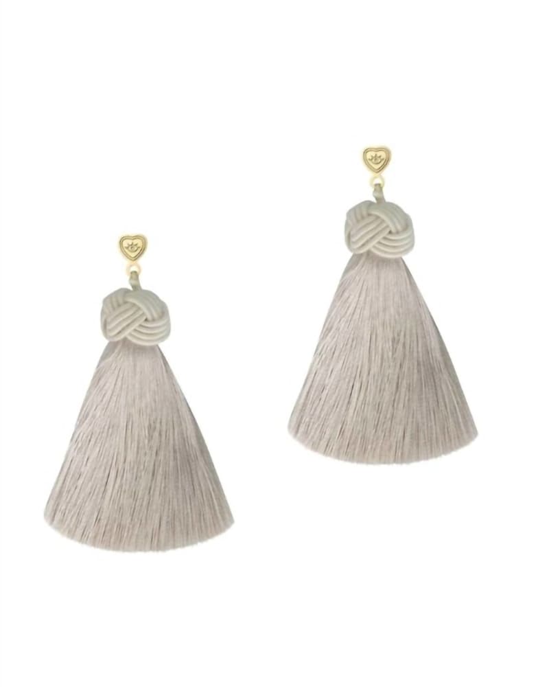 Front of a size O/S Top Knot Earrings in Sand in Sand by HART. | dia_product_style_image_id:331359